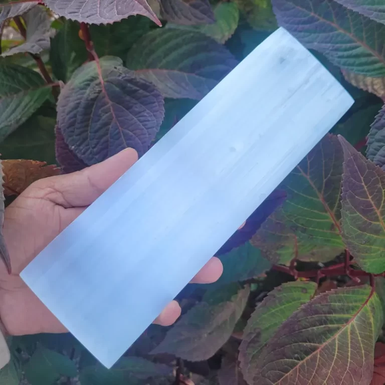 This large selenite charging plate is sourced directly from Morocco and measures approximately 25 x 8 cm.